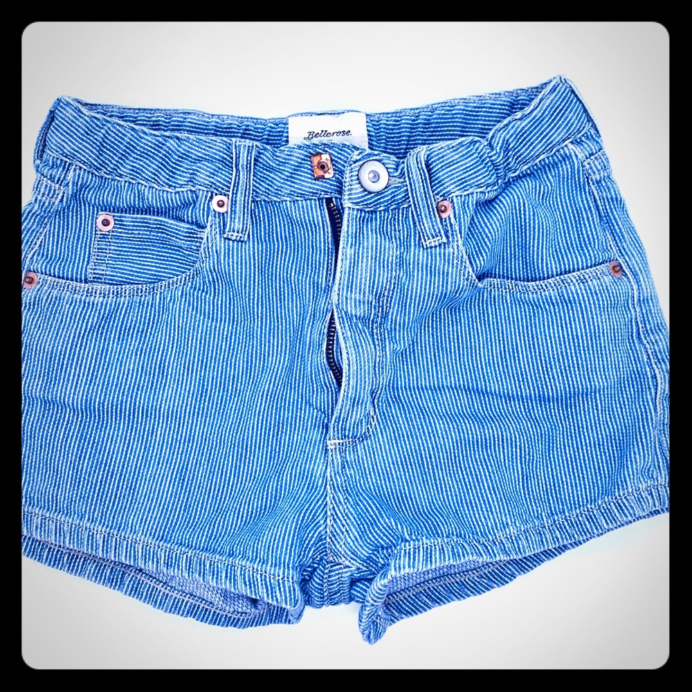 Bellarose Stripe Denim Shorts (soft denim)